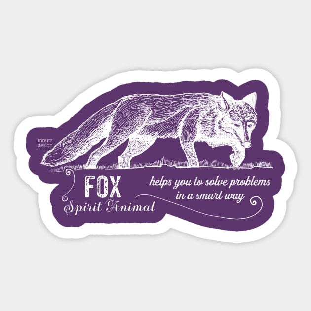 Spirit animal - Fox - white Sticker by mnutz